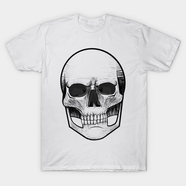 Grungy Goth Skull T-Shirt by Wolfy's Studio